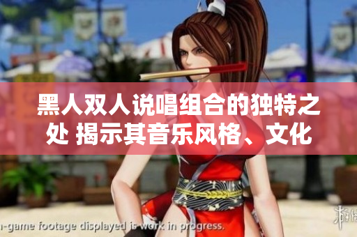 黑人雙人說唱組合的獨特之處 揭示其音樂風格、文化影響及創(chuàng)作背后的故事