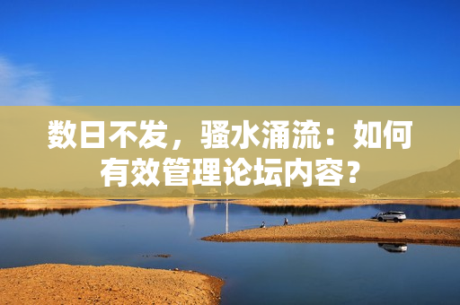 數(shù)日不發(fā)，騷水涌流：如何有效管理論壇內(nèi)容？
