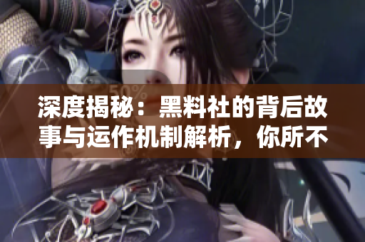 深度揭秘：黑料社的背后故事與運作機制解析，你所不知道的黑料社內幕曝光！