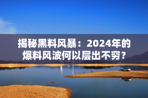 揭秘黑料風(fēng)暴：2024年的爆料風(fēng)波何以層出不窮？