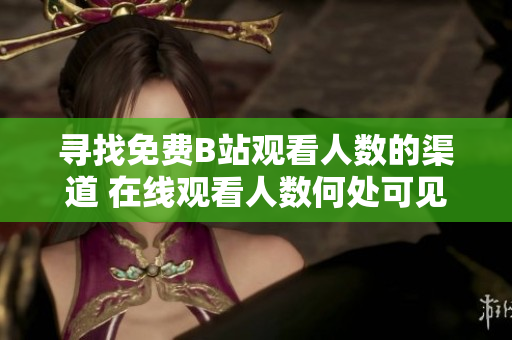 尋找免費(fèi)B站觀看人數(shù)的渠道 在線觀看人數(shù)何處可見？