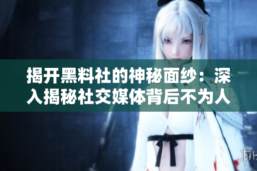 揭開黑料社的神秘面紗：深入揭秘社交媒體背后不為人知的內(nèi)幕與風(fēng)險