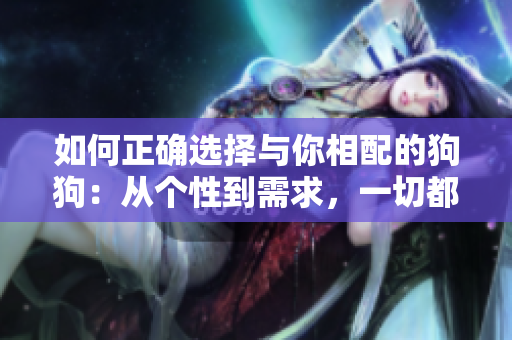 如何正確選擇與你相配的狗狗：從個性到需求，一切都要考慮