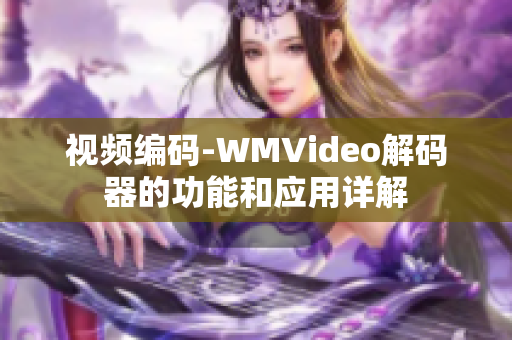 視頻編碼-WMVideo解碼器的功能和應(yīng)用詳解
