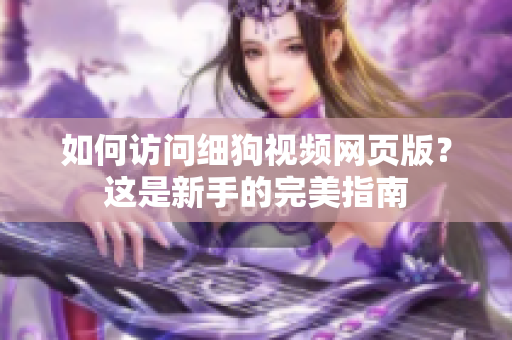 如何訪問細狗視頻網(wǎng)頁版？這是新手的完美指南