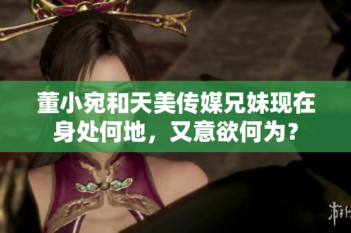 董小宛和天美傳媒兄妹現(xiàn)在身處何地，又意欲何為？