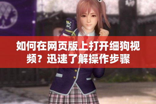 如何在網(wǎng)頁版上打開細狗視頻？迅速了解操作步驟