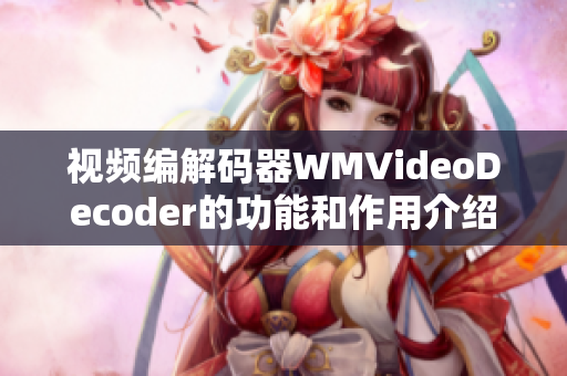 視頻編解碼器WMVideoDecoder的功能和作用介紹