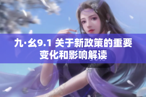 九·幺9.1 關(guān)于新政策的重要變化和影響解讀