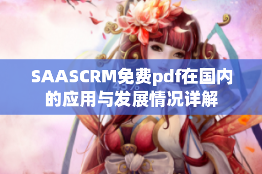 SAASCRM免費(fèi)pdf在國內(nèi)的應(yīng)用與發(fā)展情況詳解
