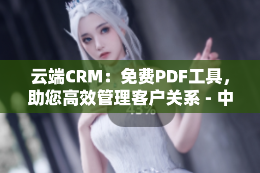 云端CRM：免費(fèi)PDF工具，助您高效管理客戶關(guān)系 - 中國市場走入公測