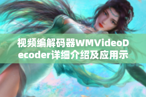 視頻編解碼器WMVideoDecoder詳細介紹及應(yīng)用示例