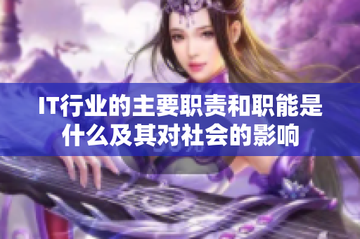 IT行業(yè)的主要職責和職能是什么及其對社會的影響